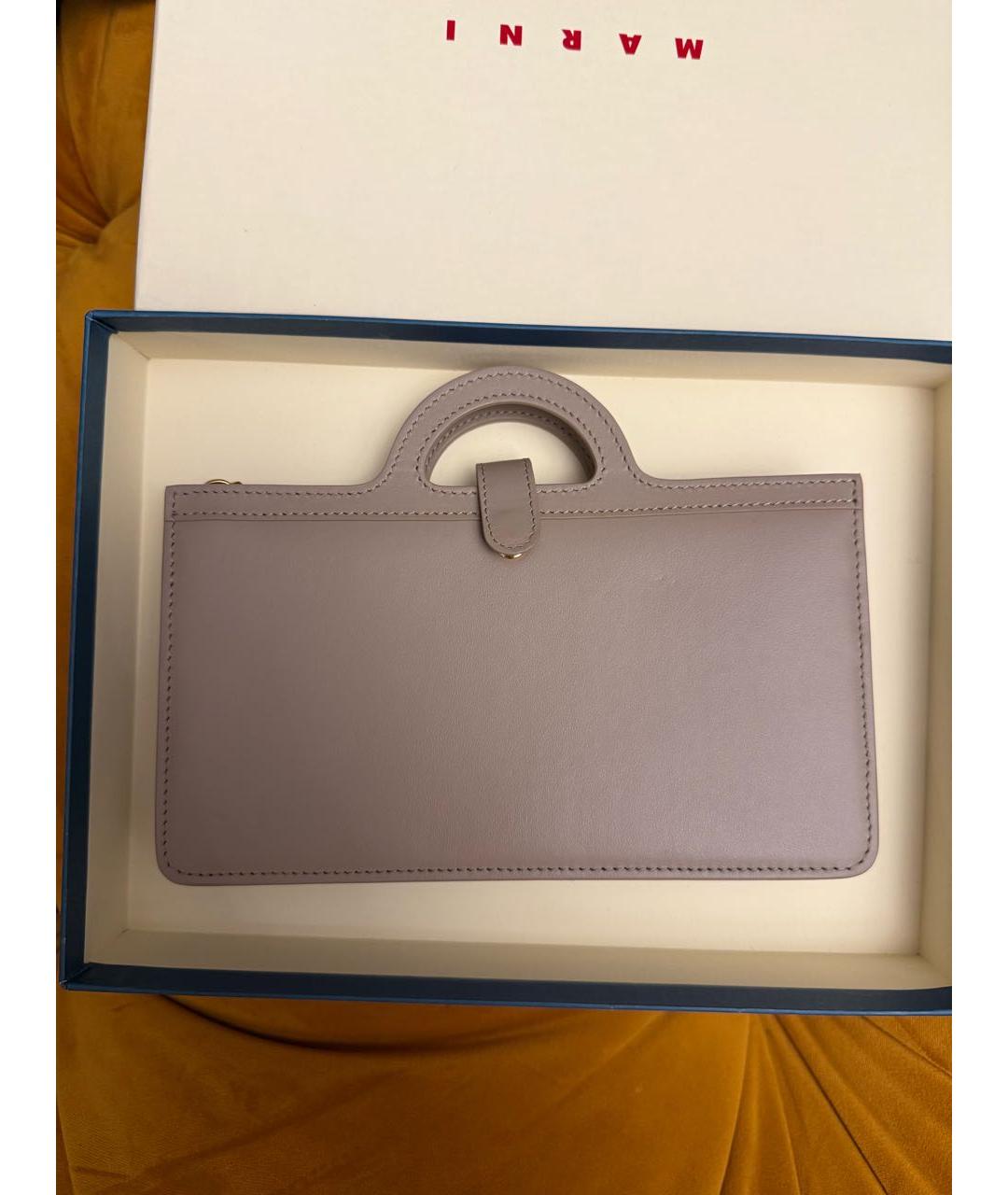 MARNI Бежевая кожаная сумка через плечо, фото 2