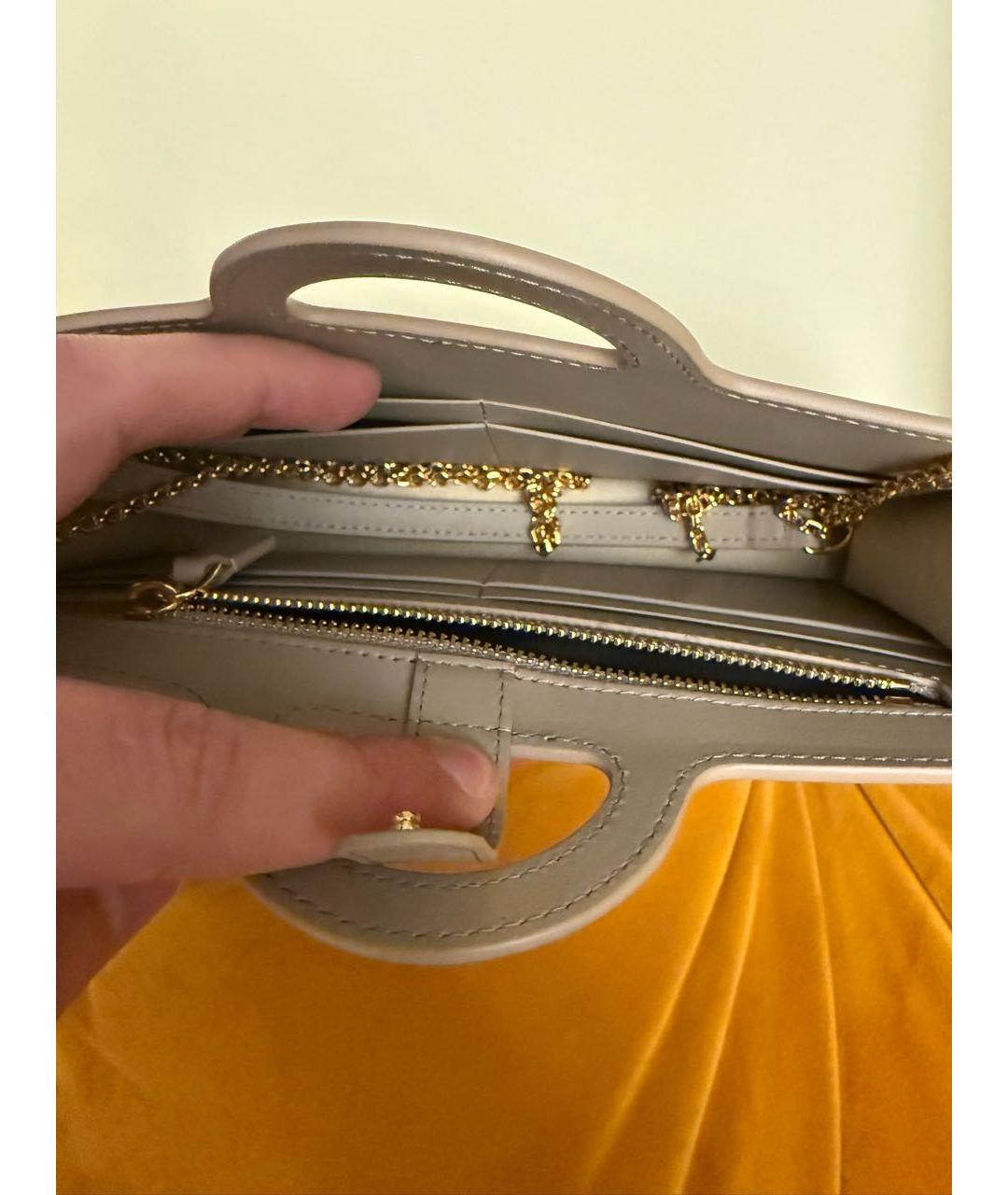 MARNI Бежевая кожаная сумка через плечо, фото 4