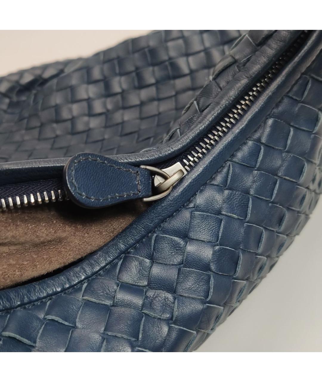 BOTTEGA VENETA Синяя кожаная сумка тоут, фото 7