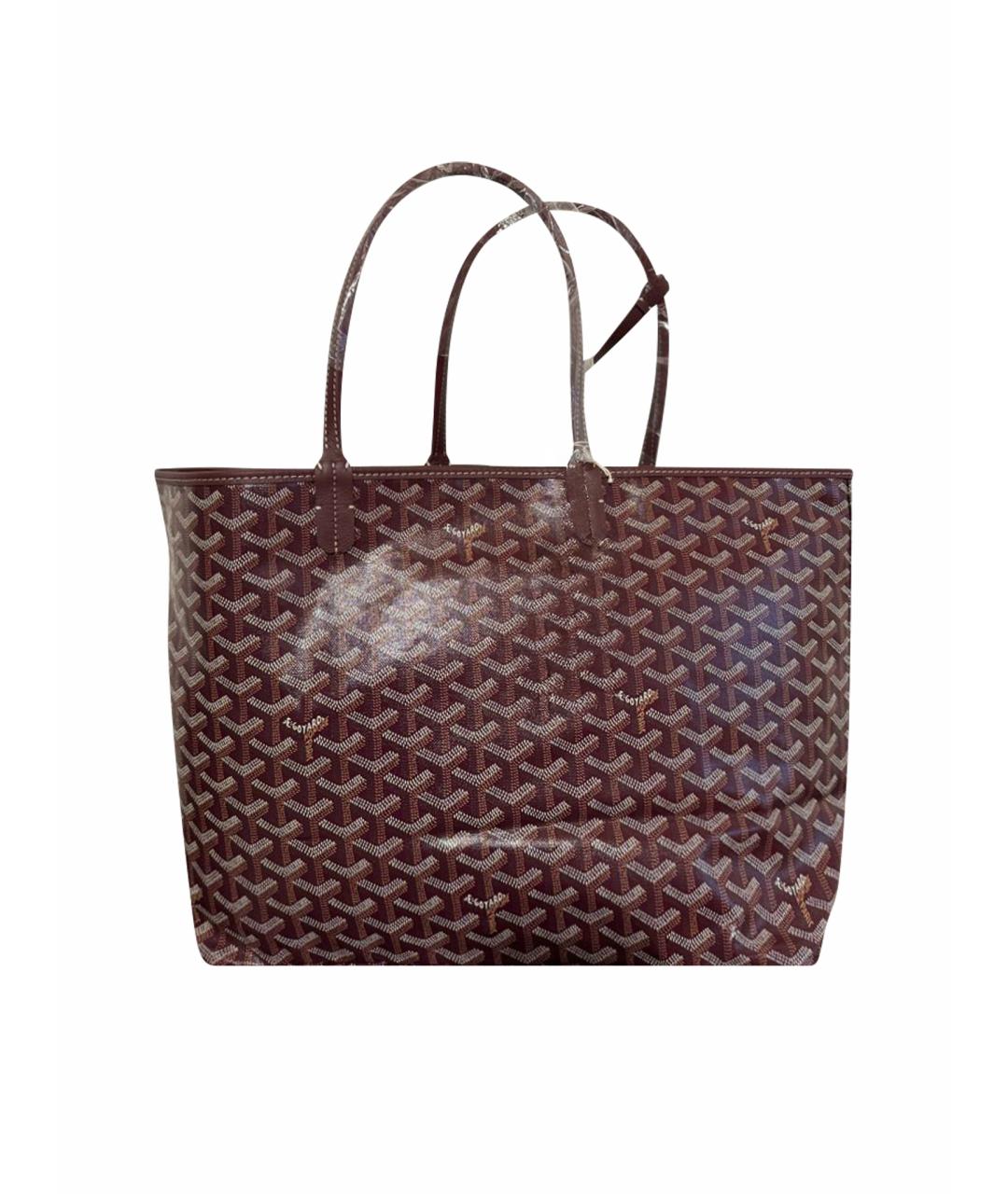 GOYARD Бордовая кожаная сумка тоут, фото 1