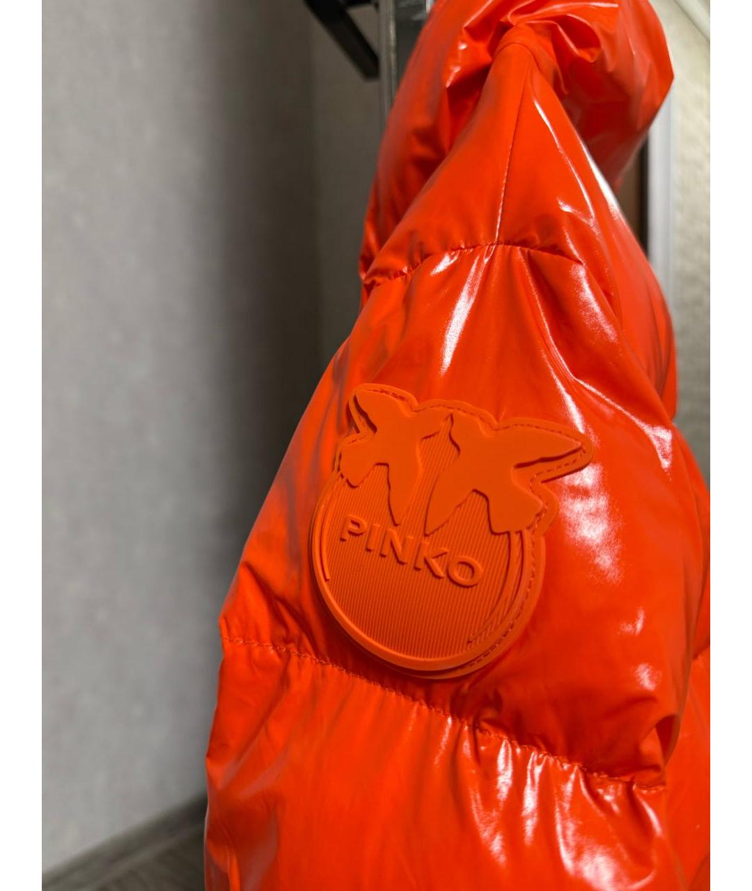 PINKO Оранжевый пуховик, фото 4