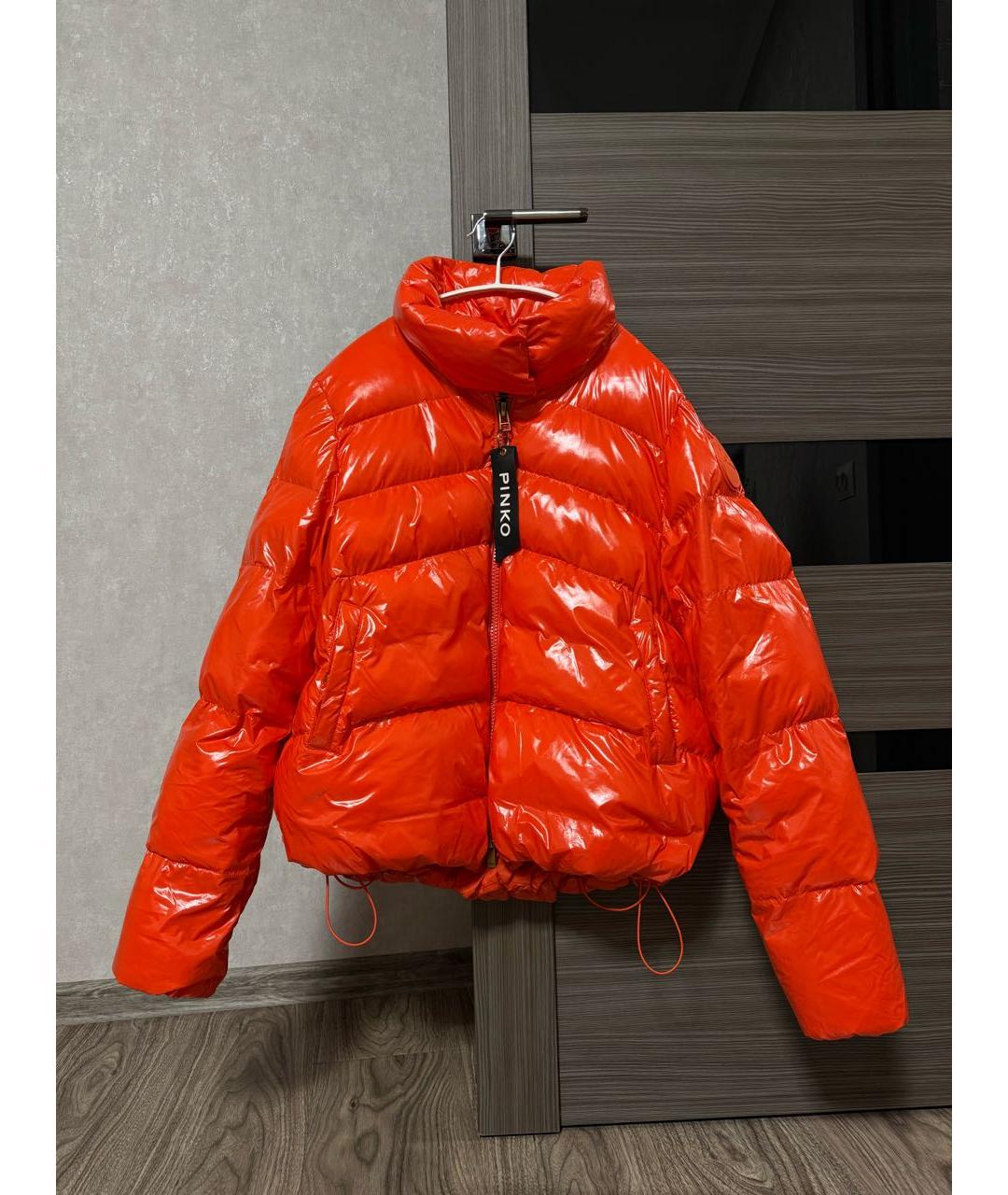 PINKO Оранжевый пуховик, фото 7