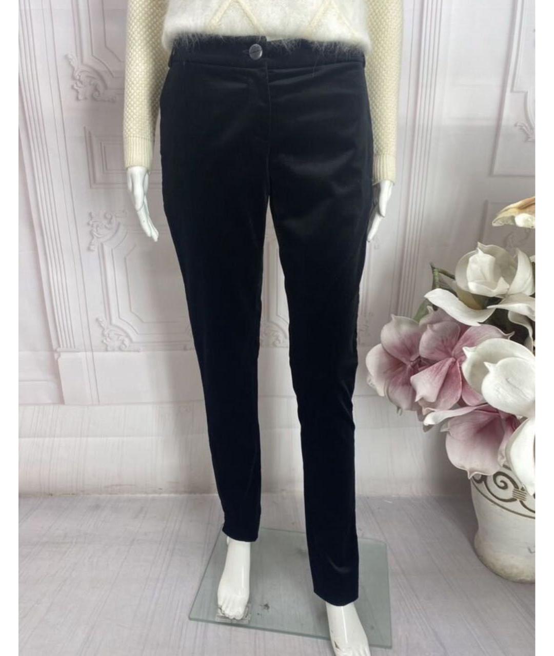PINKO Черные хлопко-эластановые брюки узкие, фото 5