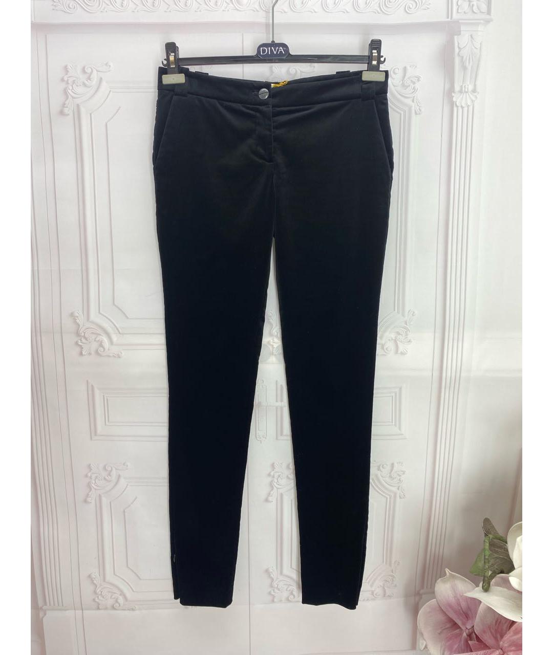 PINKO Черные хлопко-эластановые брюки узкие, фото 9