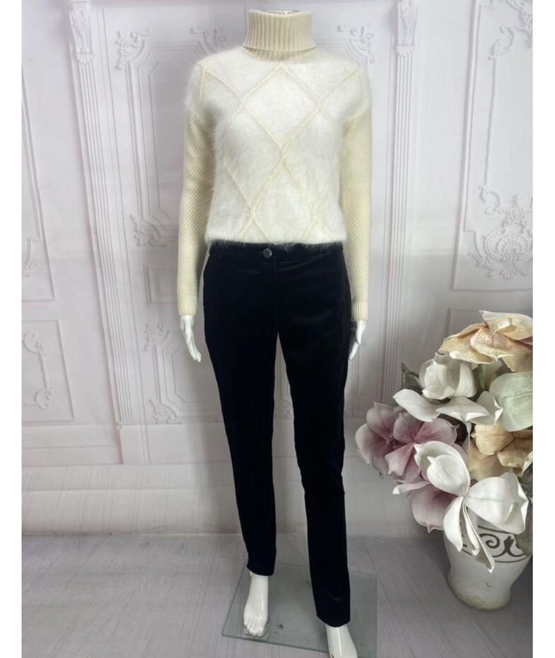 PINKO Черные хлопко-эластановые брюки узкие, фото 8