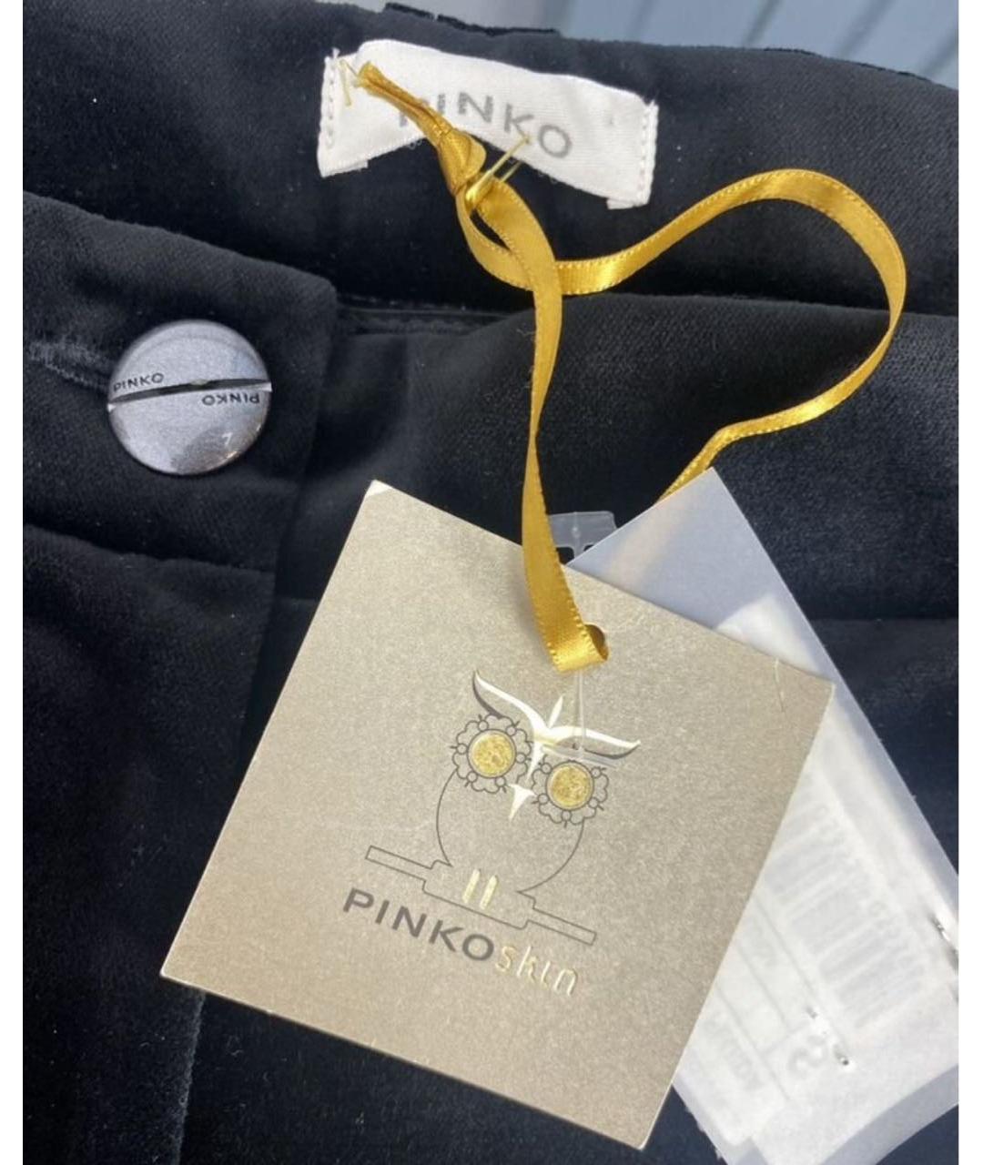 PINKO Черные хлопко-эластановые брюки узкие, фото 4