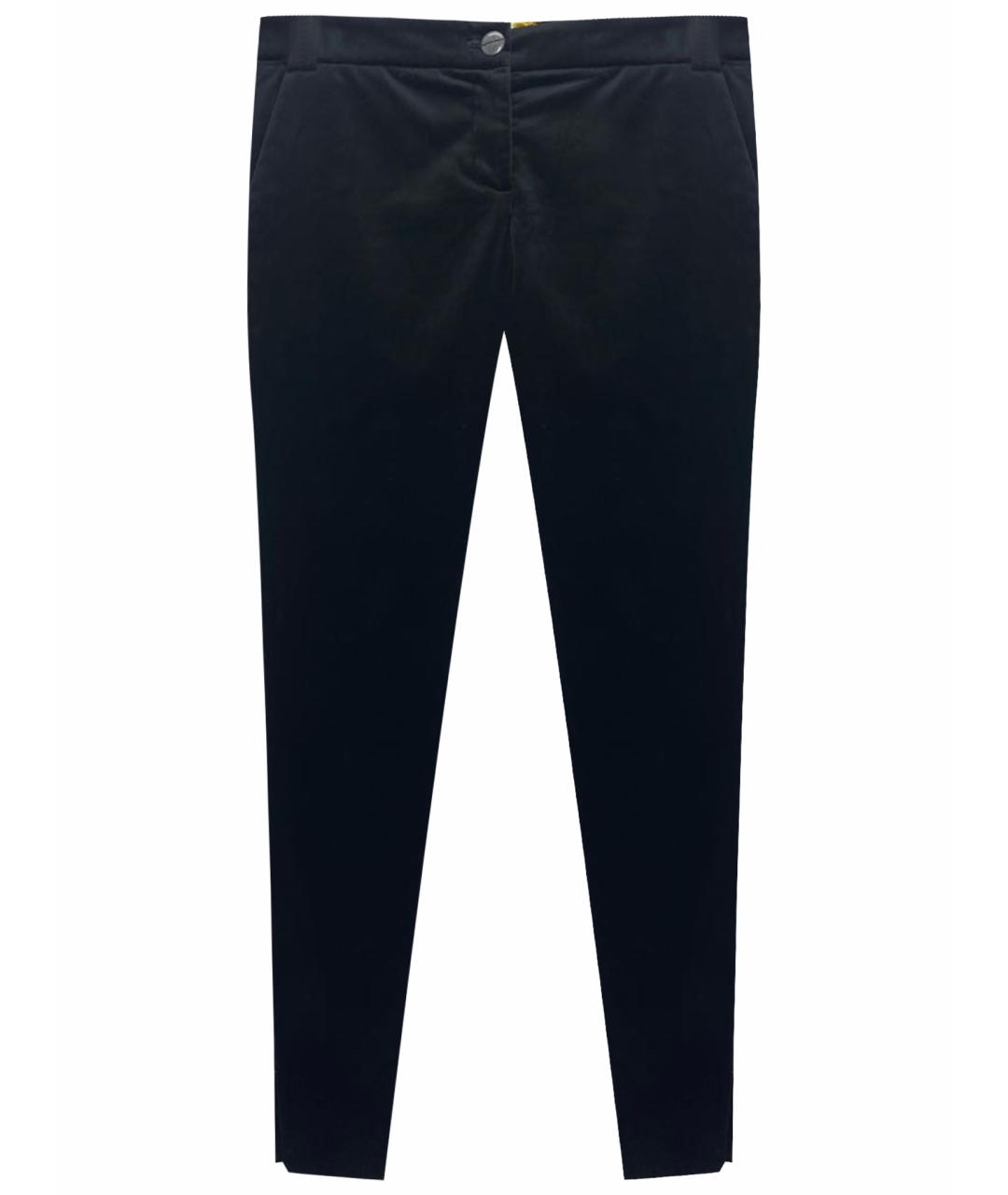 PINKO Черные хлопко-эластановые брюки узкие, фото 1