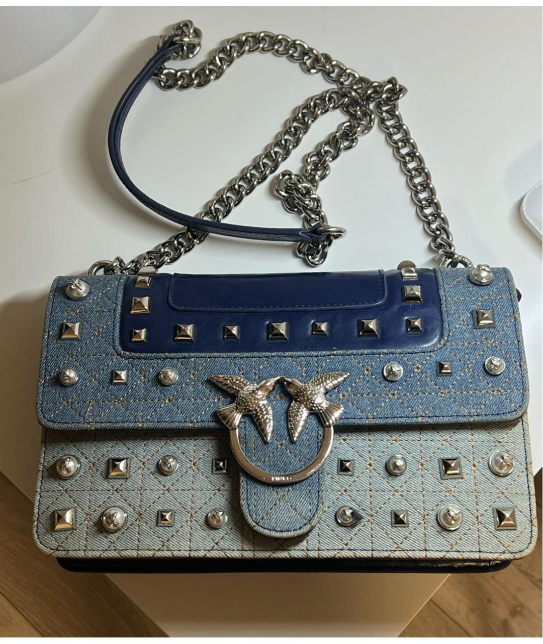 PINKO Синяя деним сумка через плечо, фото 8