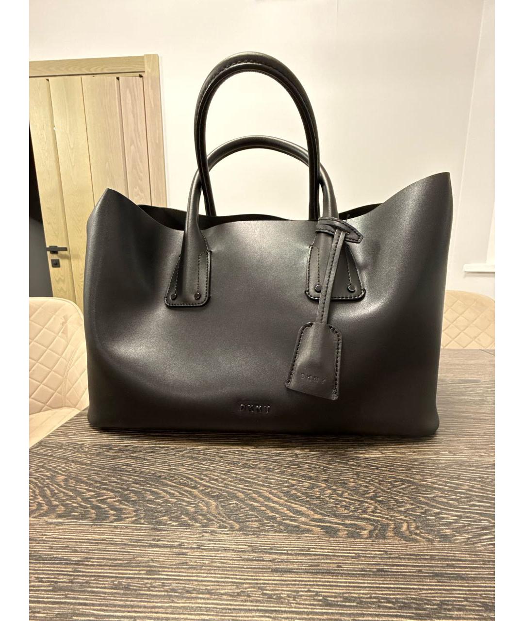 DKNY Черная сумка тоут из искусственной кожи, фото 5