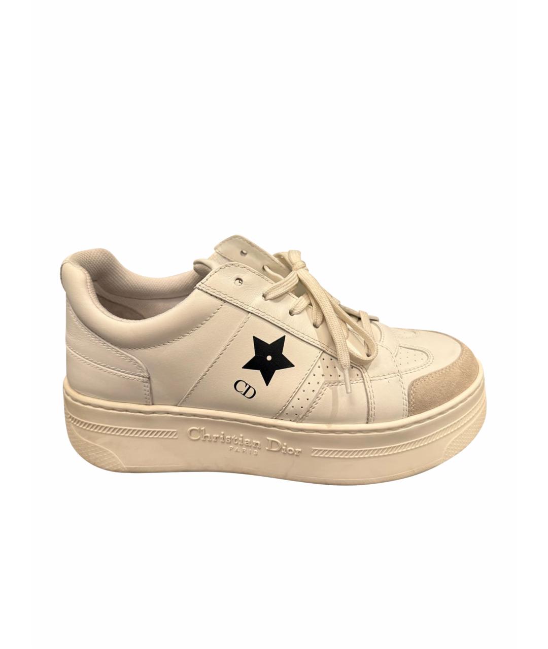 CHRISTIAN DIOR Белые кожаные кеды, фото 1