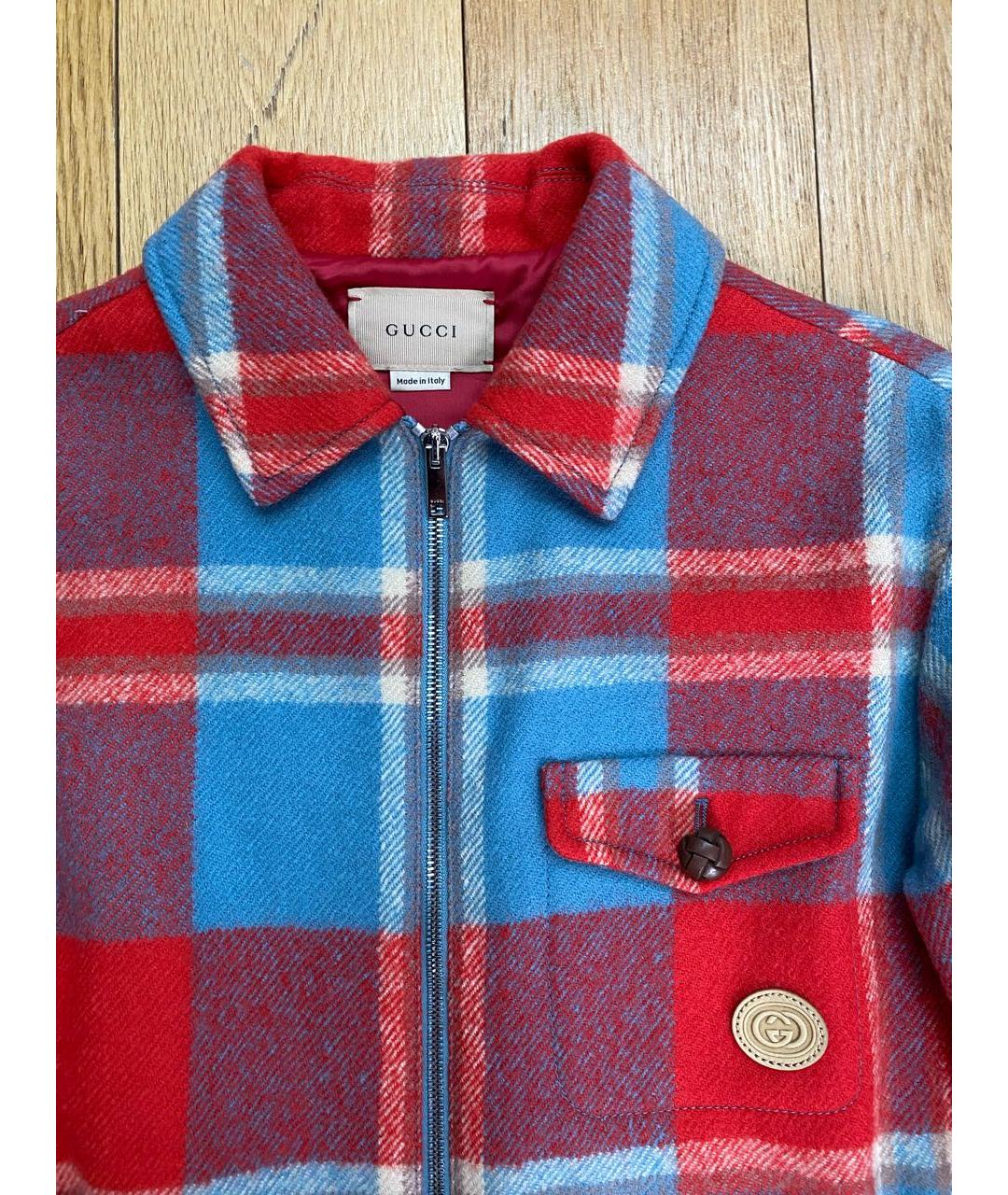 GUCCI KIDS Красная кашемировая детская рубашка, фото 3