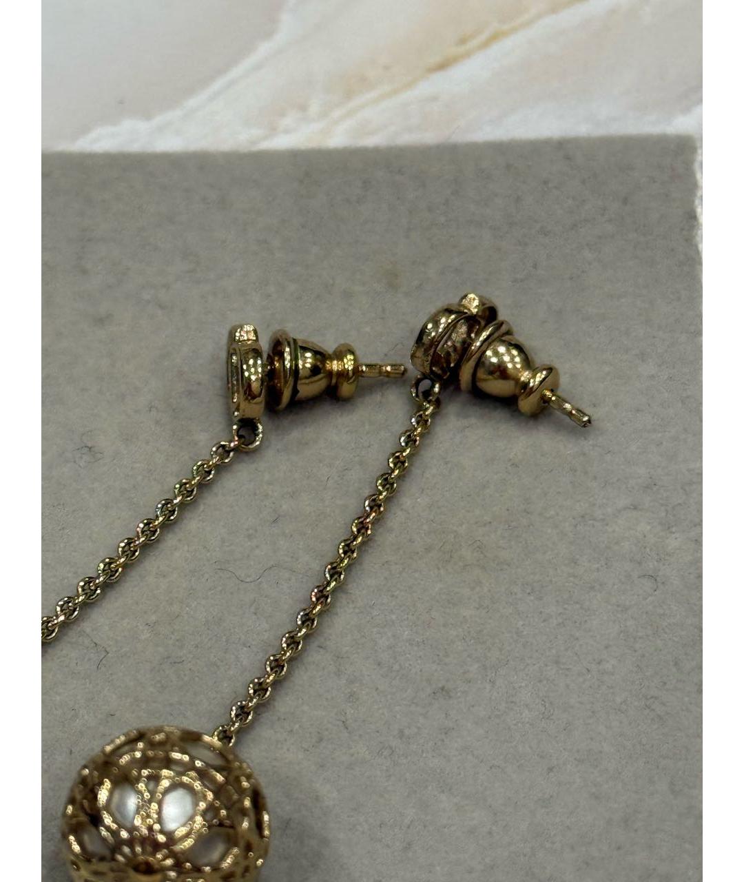 CHRISTIAN DIOR Золотые металлические серьги, фото 5