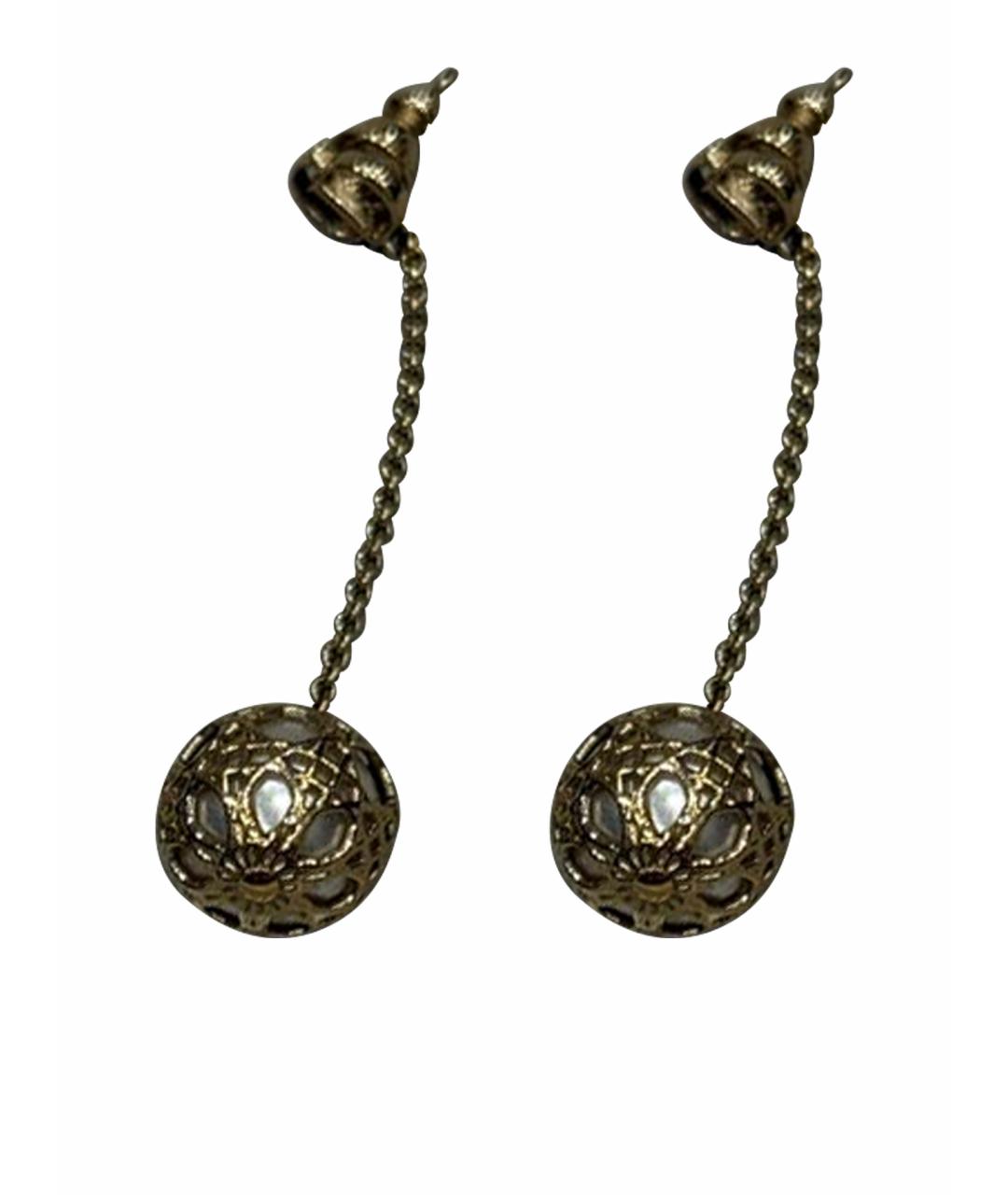 CHRISTIAN DIOR Золотые металлические серьги, фото 1