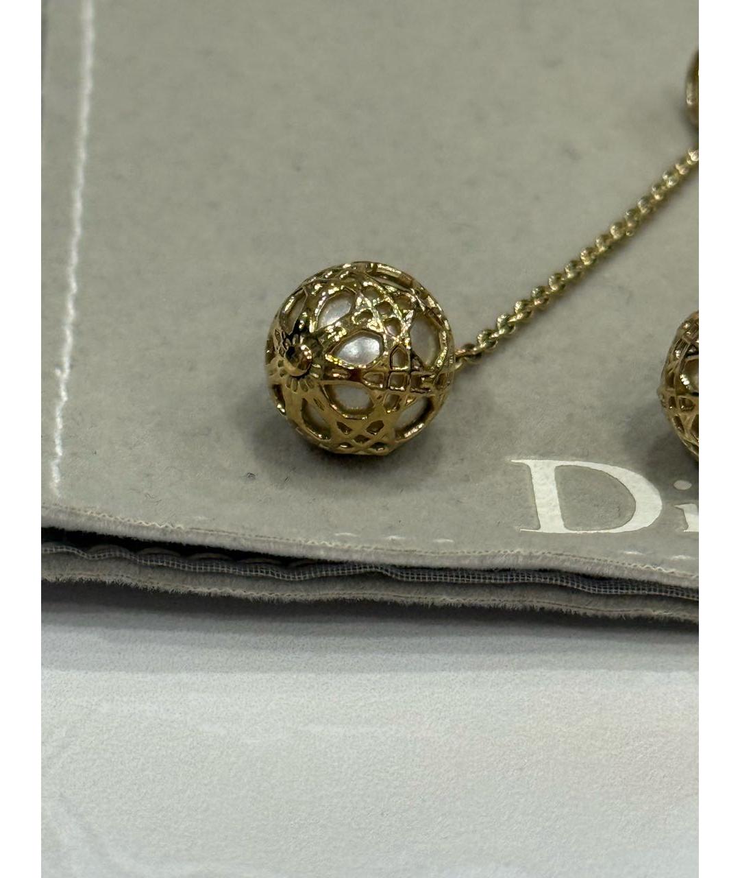 CHRISTIAN DIOR Золотые металлические серьги, фото 6