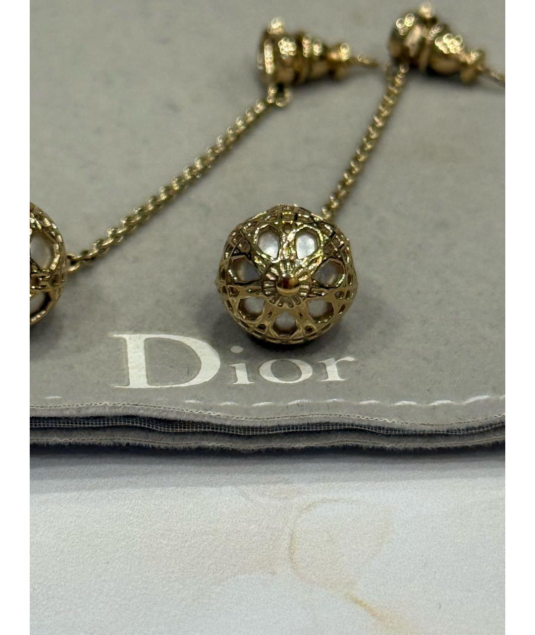 CHRISTIAN DIOR Золотые металлические серьги, фото 3