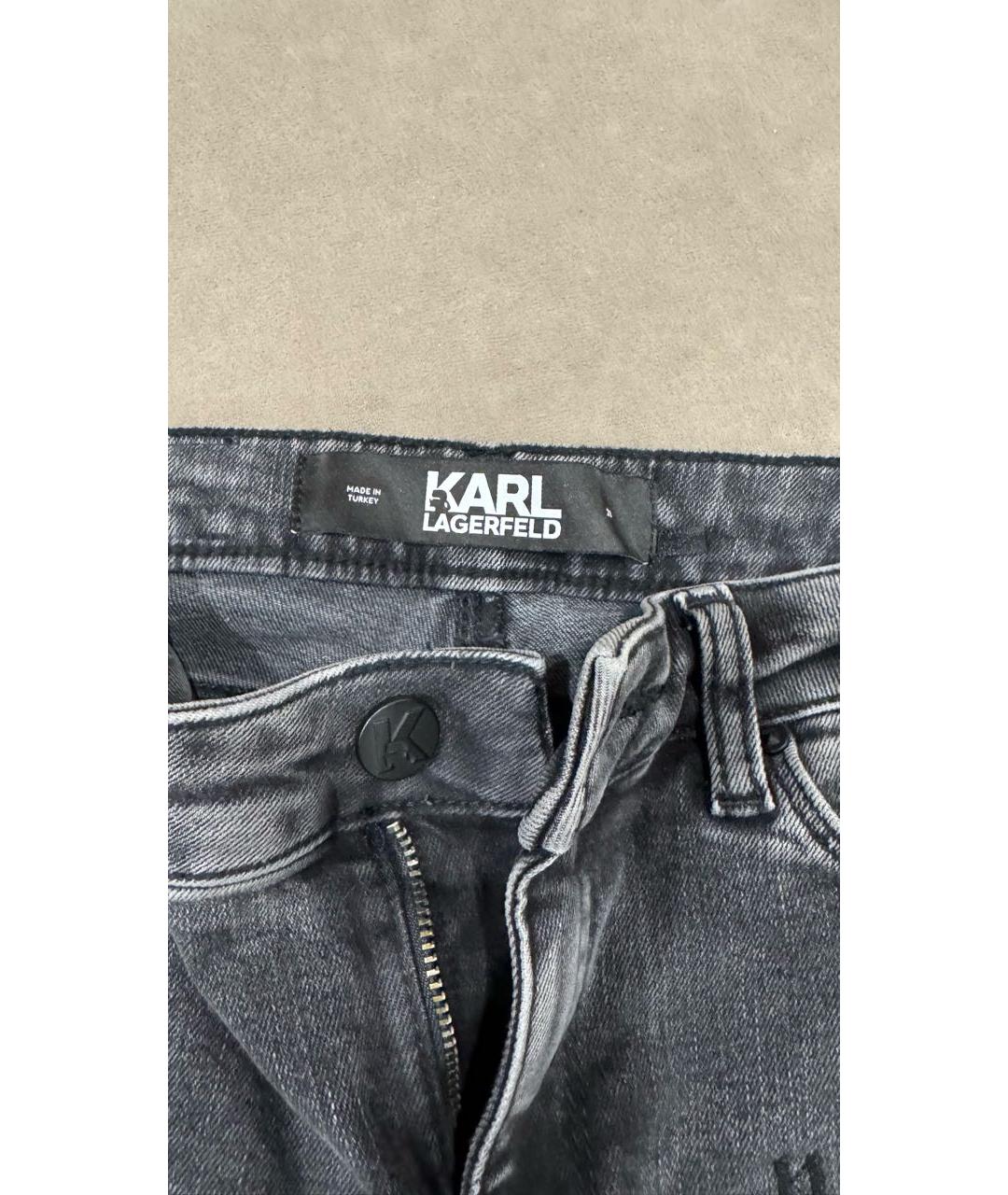 KARL LAGERFELD Серые хлопковые джинсы слим, фото 3