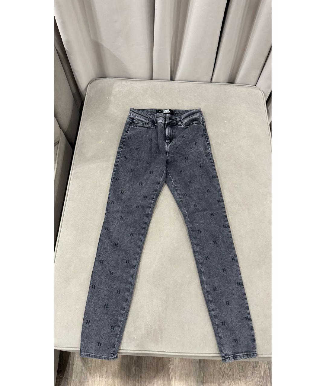 KARL LAGERFELD Серые хлопковые джинсы слим, фото 5