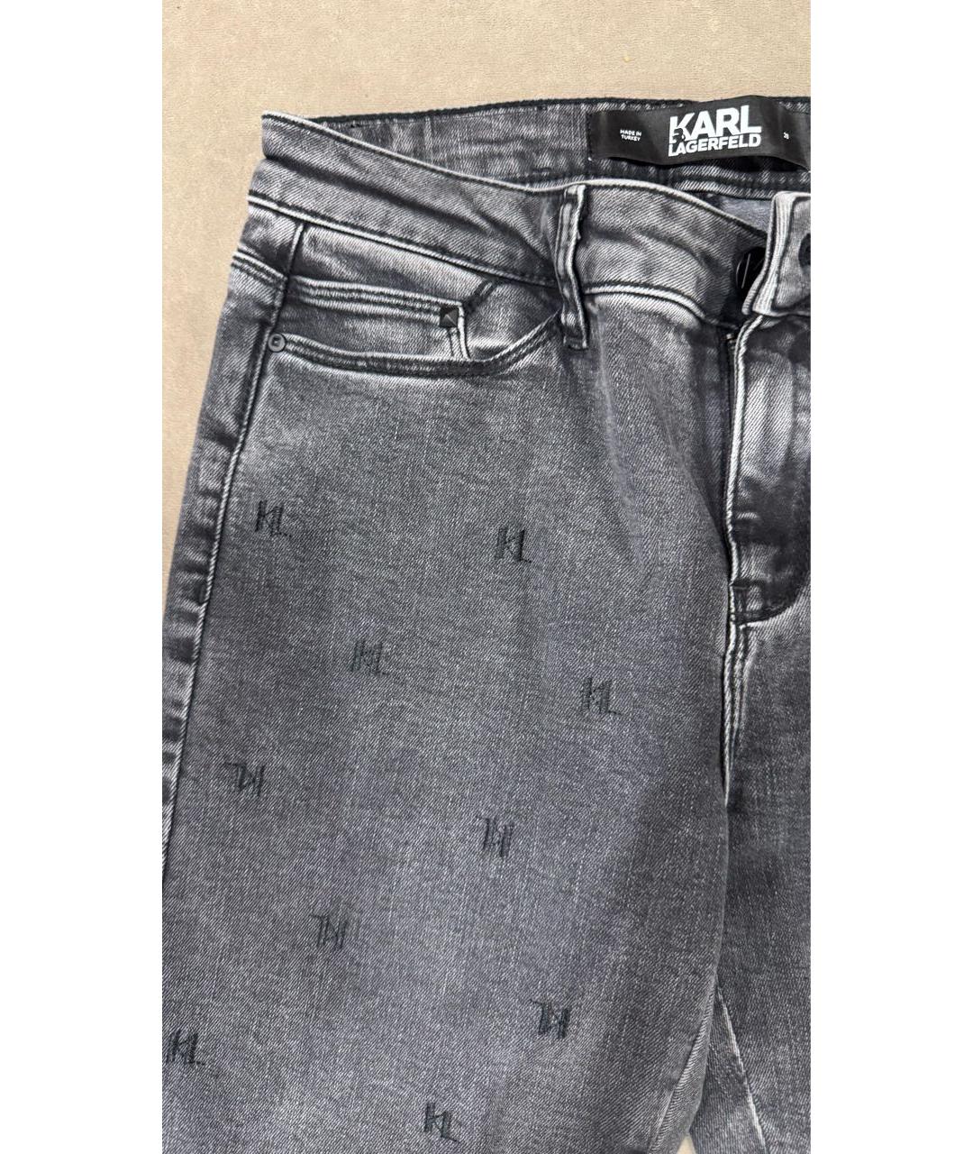 KARL LAGERFELD Серые хлопковые джинсы слим, фото 4