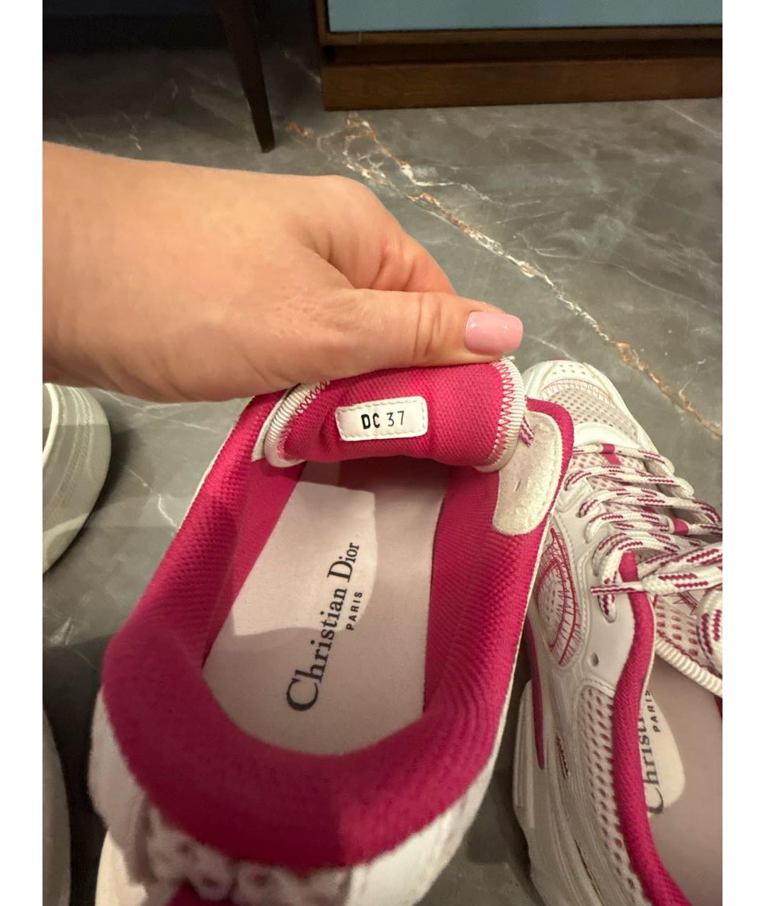 CHRISTIAN DIOR Розовые кожаные кроссовки, фото 6