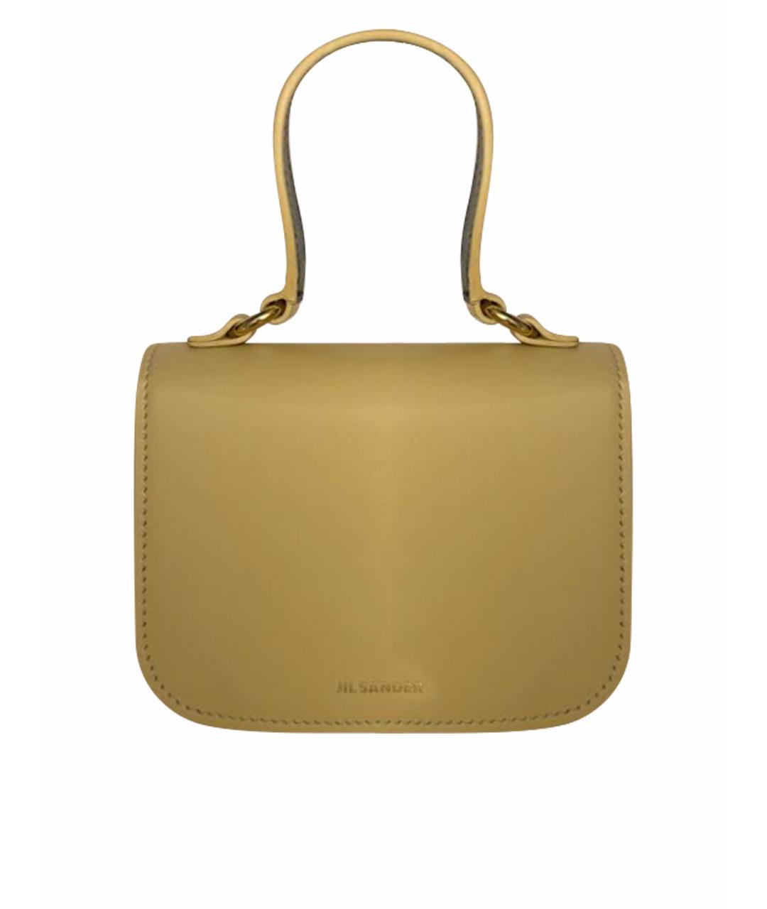 JIL SANDER Желтая кожаная сумка с короткими ручками, фото 1