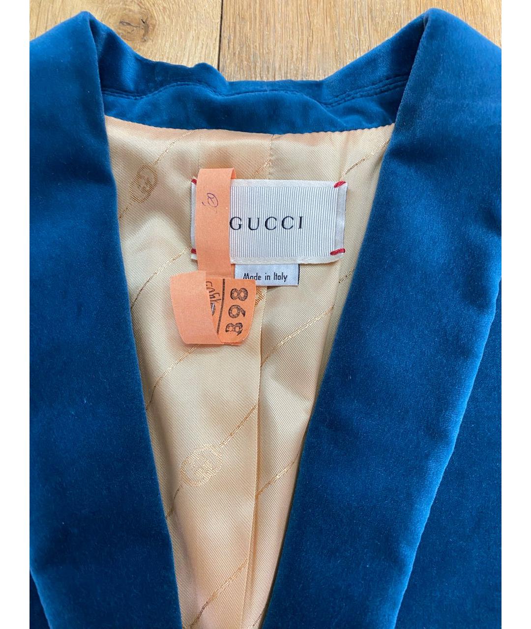 GUCCI KIDS Синий бархатный жакет / жилет, фото 3