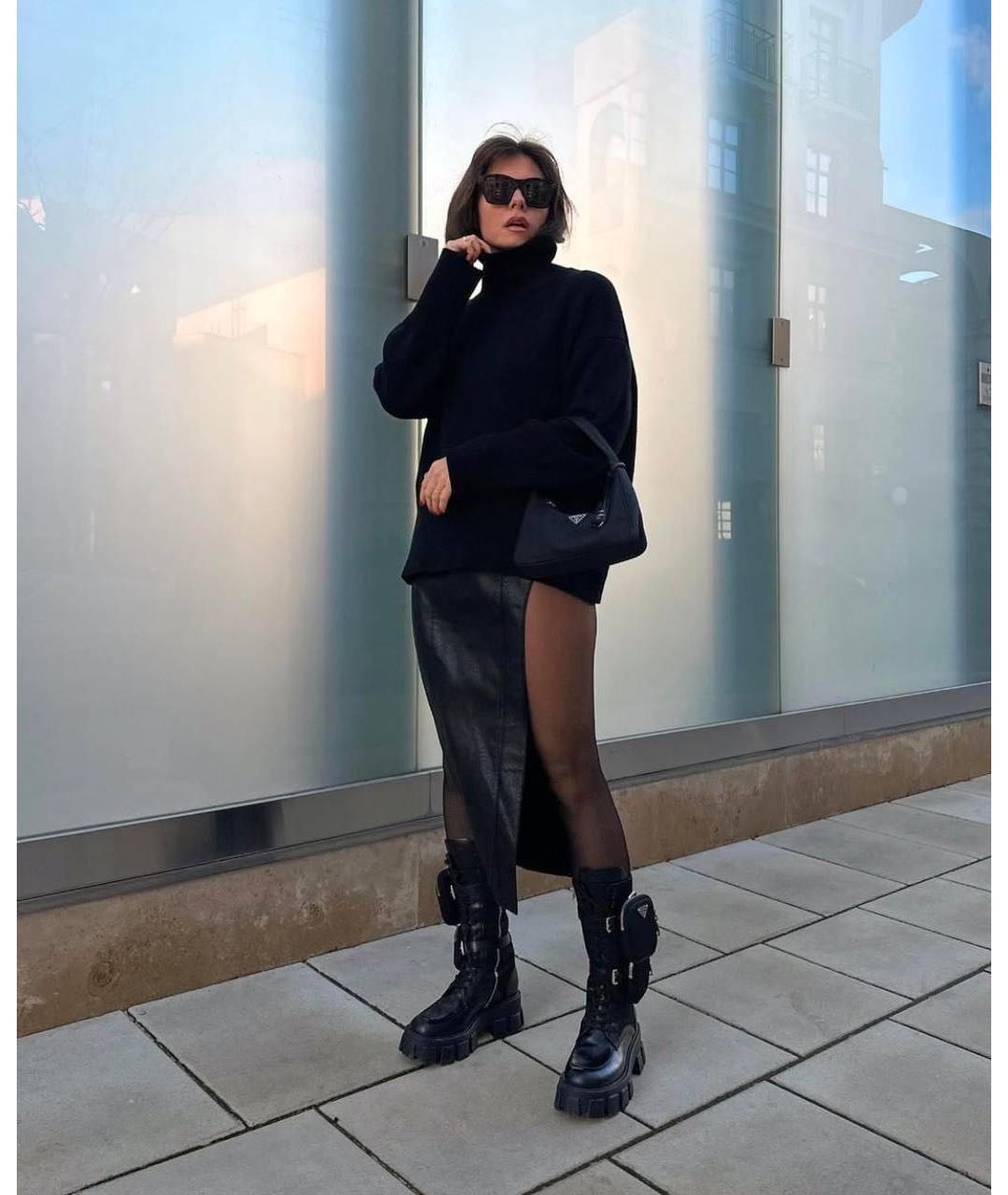 PRADA Черные кожаные ботинки, фото 8