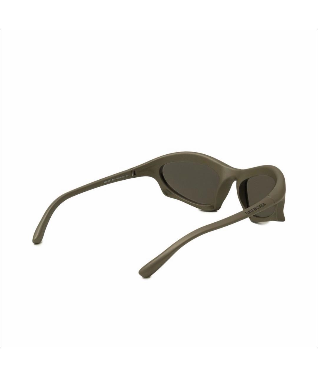 BALENCIAGA Хаки пластиковые солнцезащитные очки, фото 3