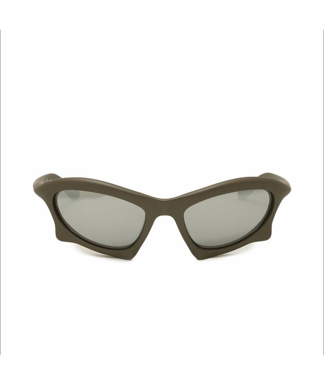 BALENCIAGA Хаки пластиковые солнцезащитные очки, фото 1