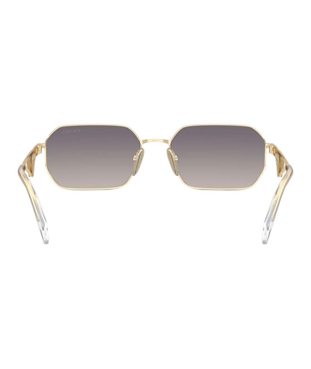 PRADA Золотые металлические солнцезащитные очки, фото 3