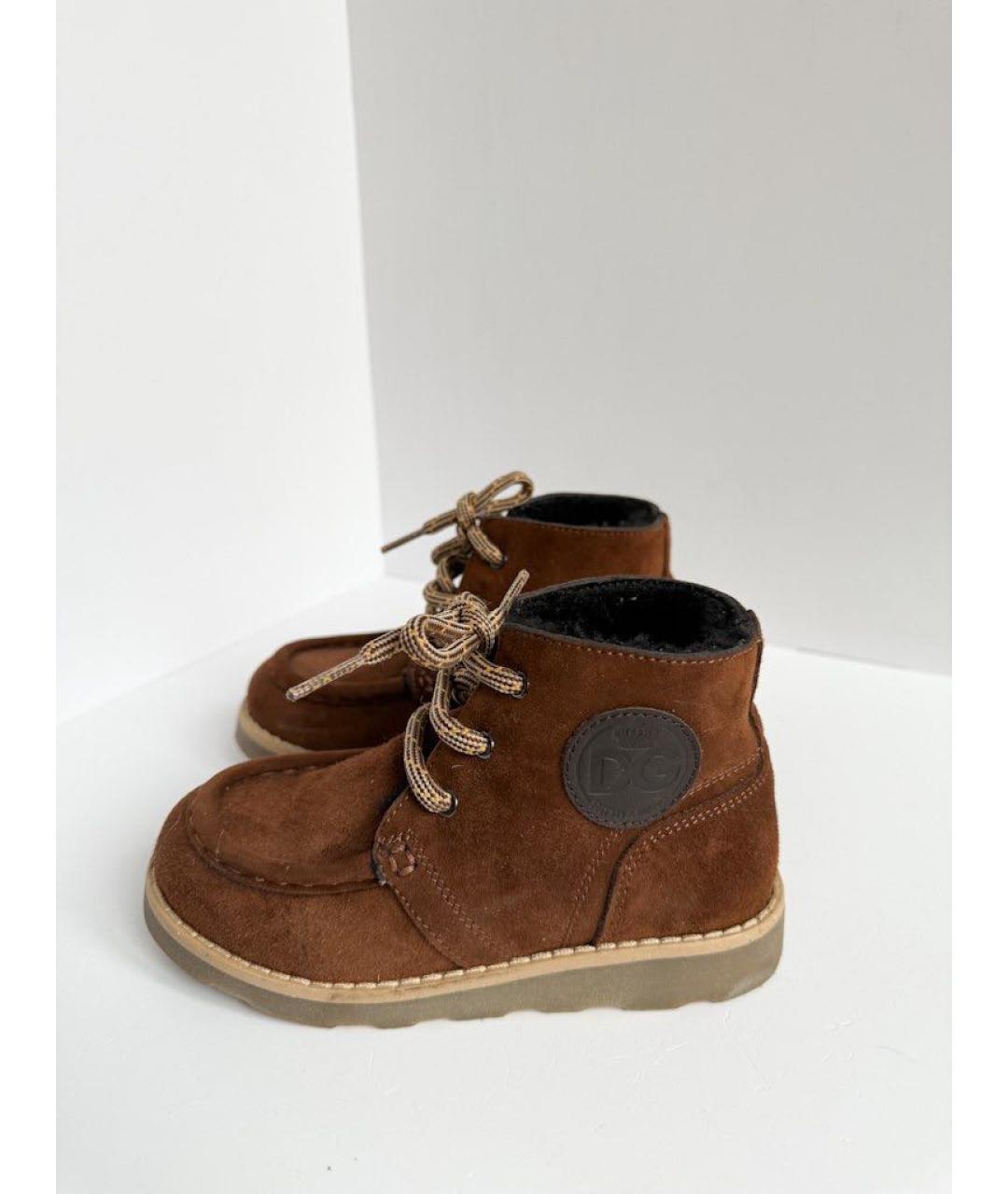 DOLCE&GABBANA Коричневые замшевые ботинки, фото 5