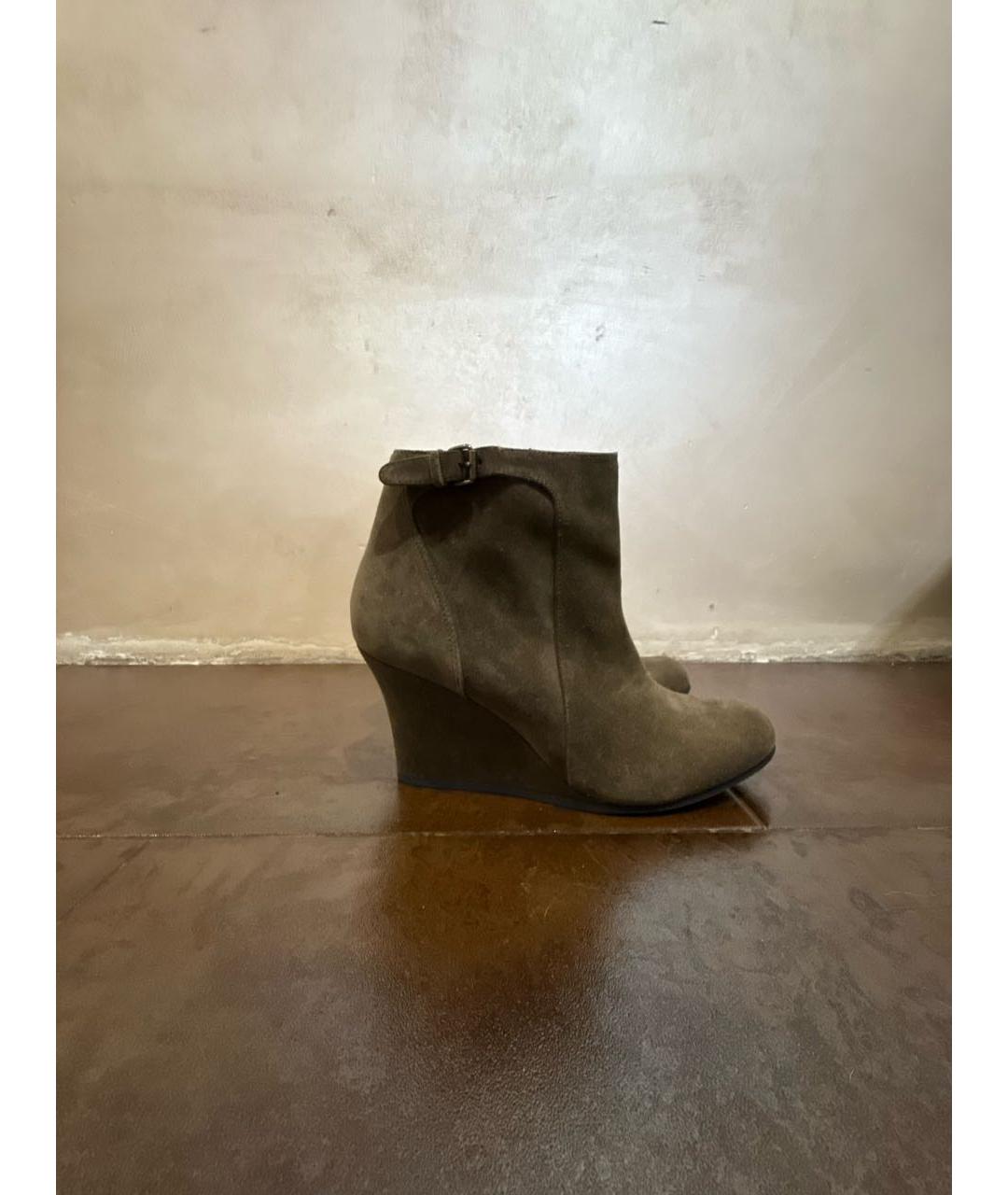 LANVIN Зеленые замшевые ботильоны, фото 6