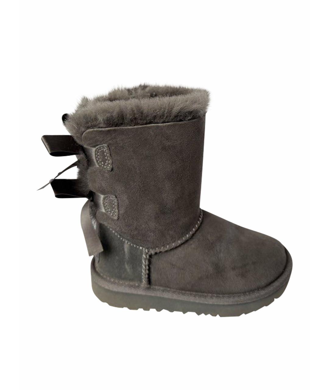 UGG AUSTRALIA Серые замшевые сандалии и шлепанцы, фото 1