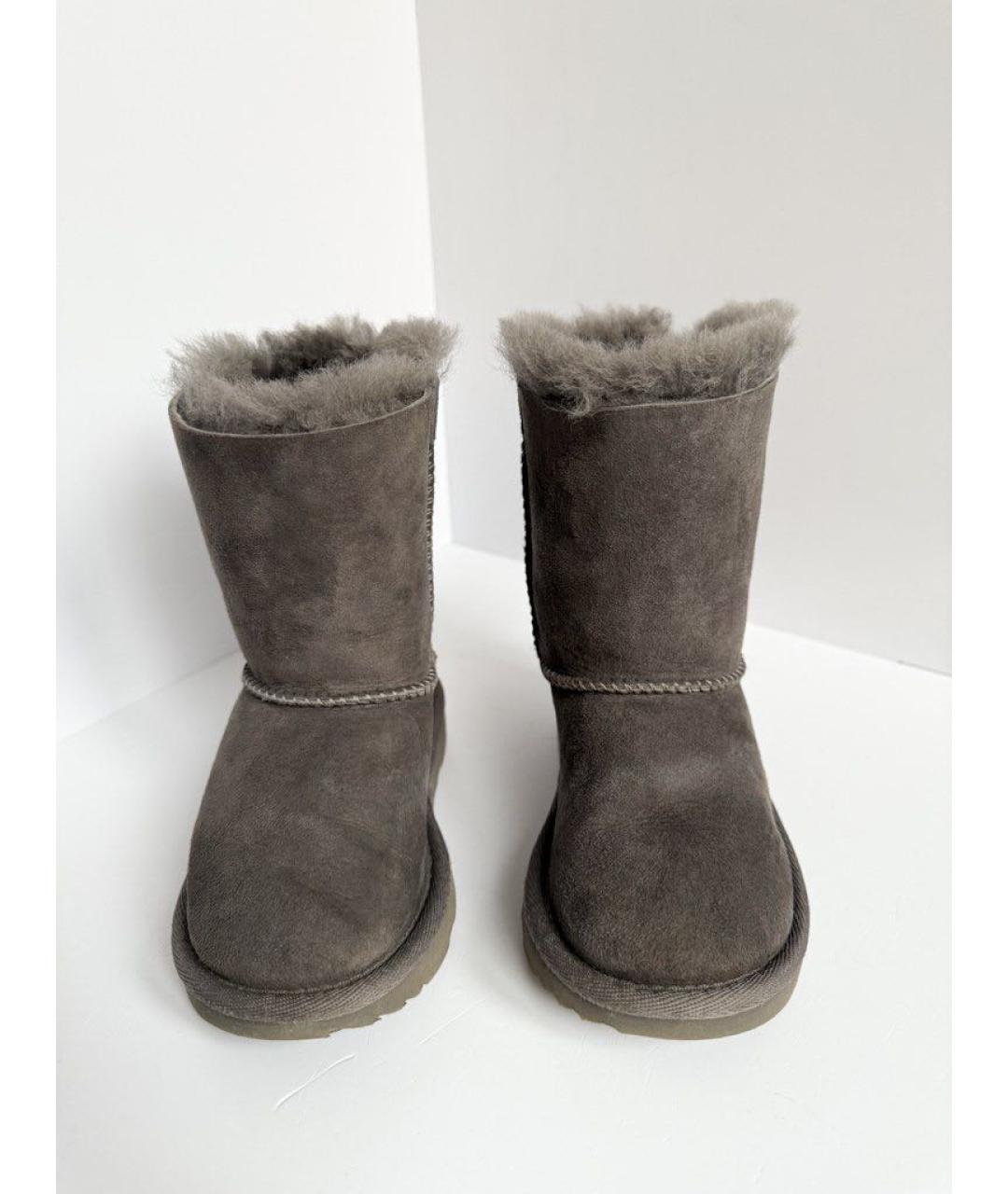 UGG AUSTRALIA Серые замшевые сандалии и шлепанцы, фото 2