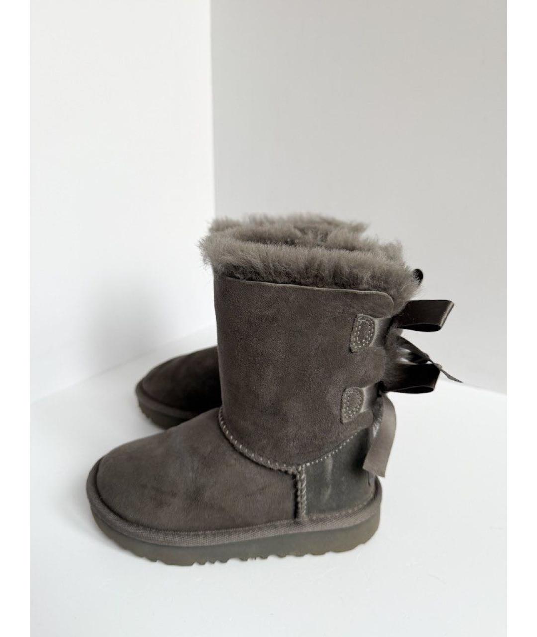 UGG AUSTRALIA Серые замшевые сандалии и шлепанцы, фото 5