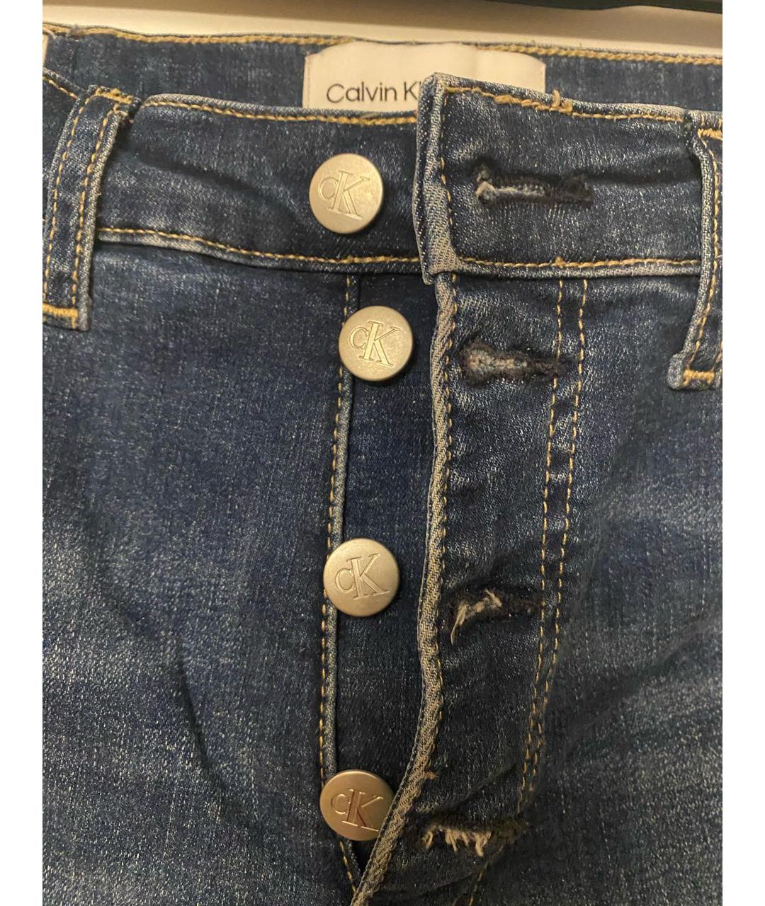 CALVIN KLEIN Синие хлопковые джинсы слим, фото 5