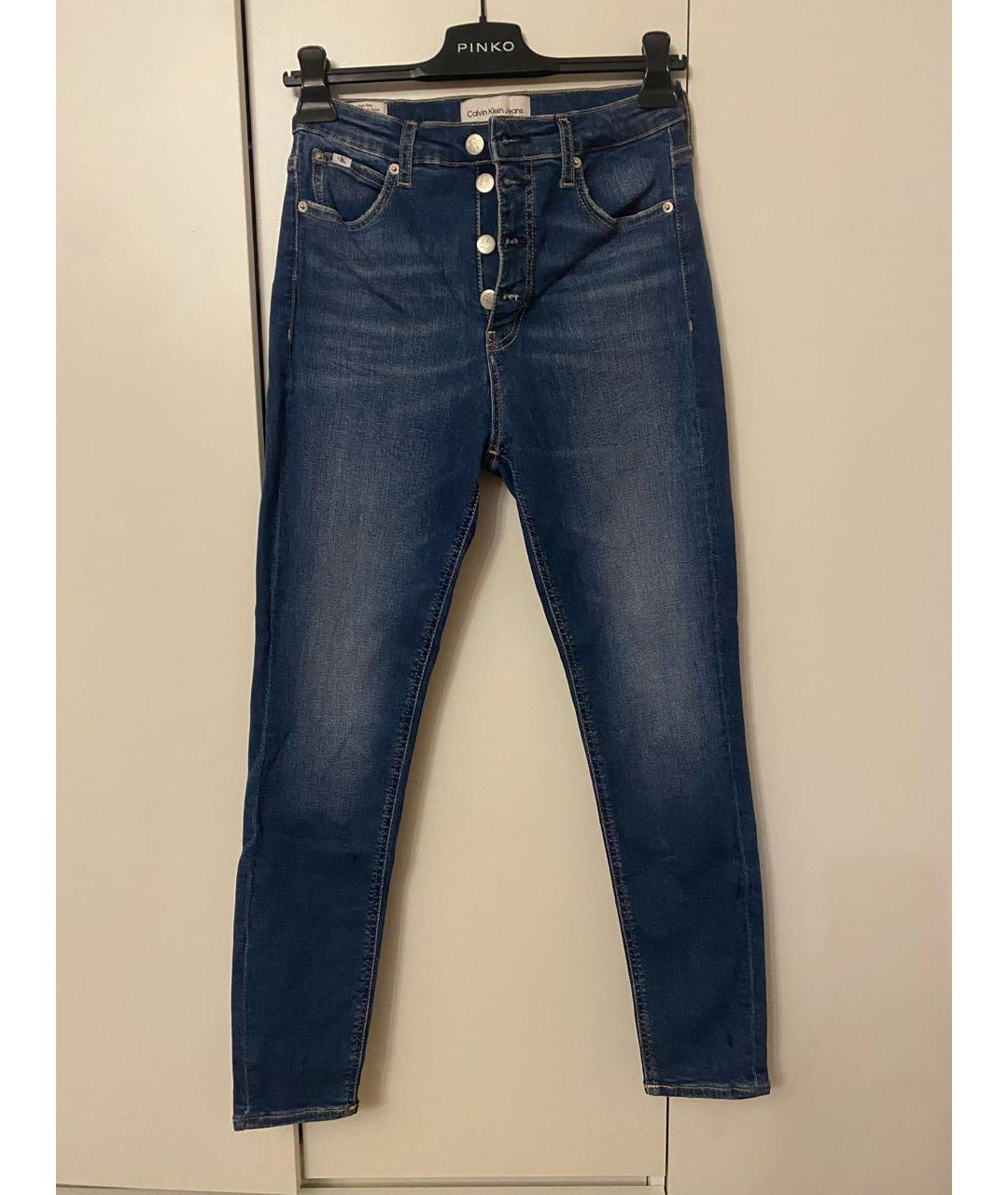 CALVIN KLEIN Синие хлопковые джинсы слим, фото 6