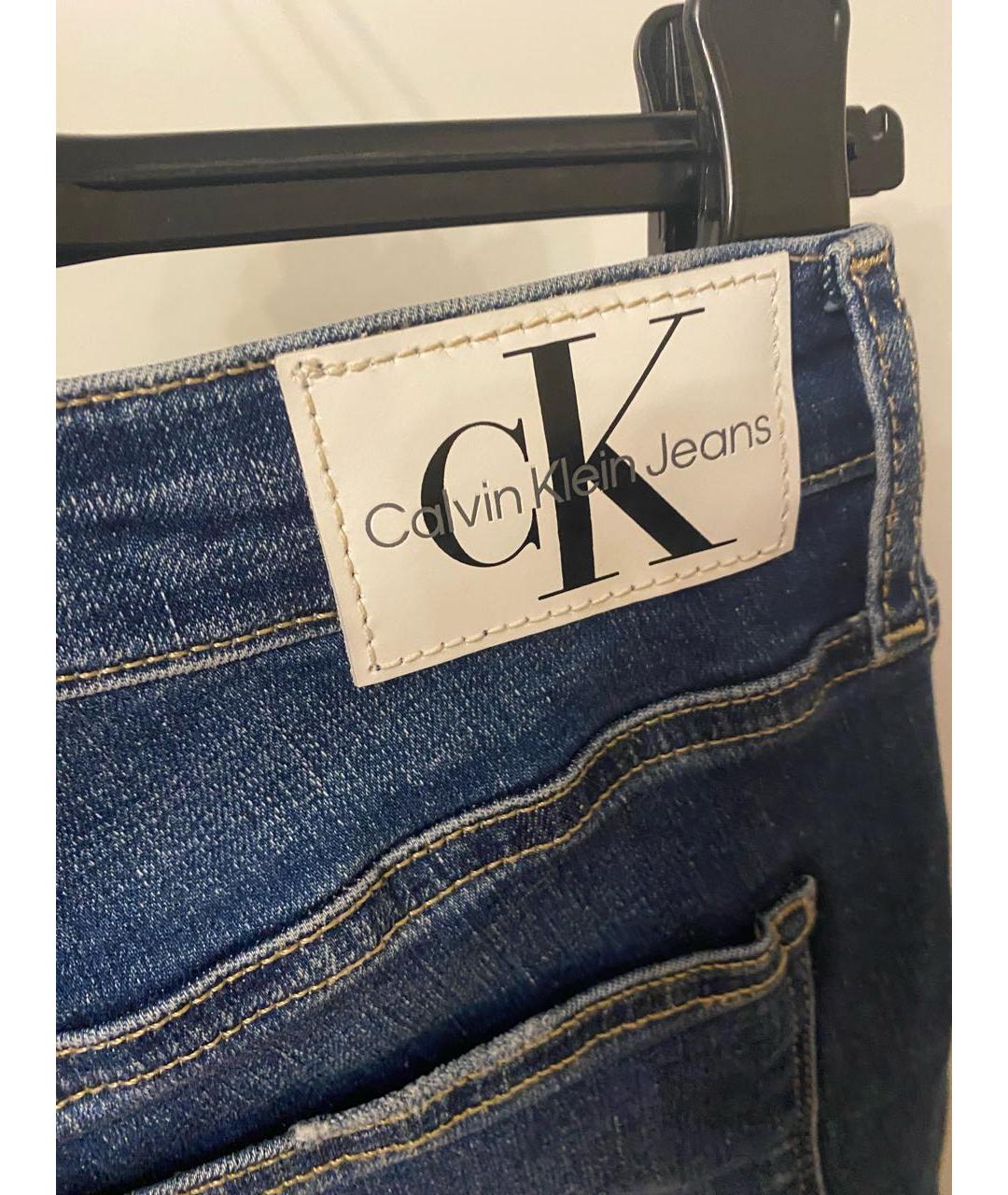CALVIN KLEIN Синие хлопковые джинсы слим, фото 4