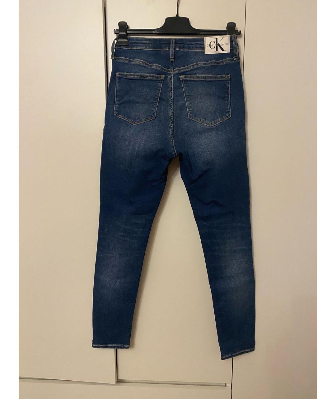 CALVIN KLEIN Синие хлопковые джинсы слим, фото 2