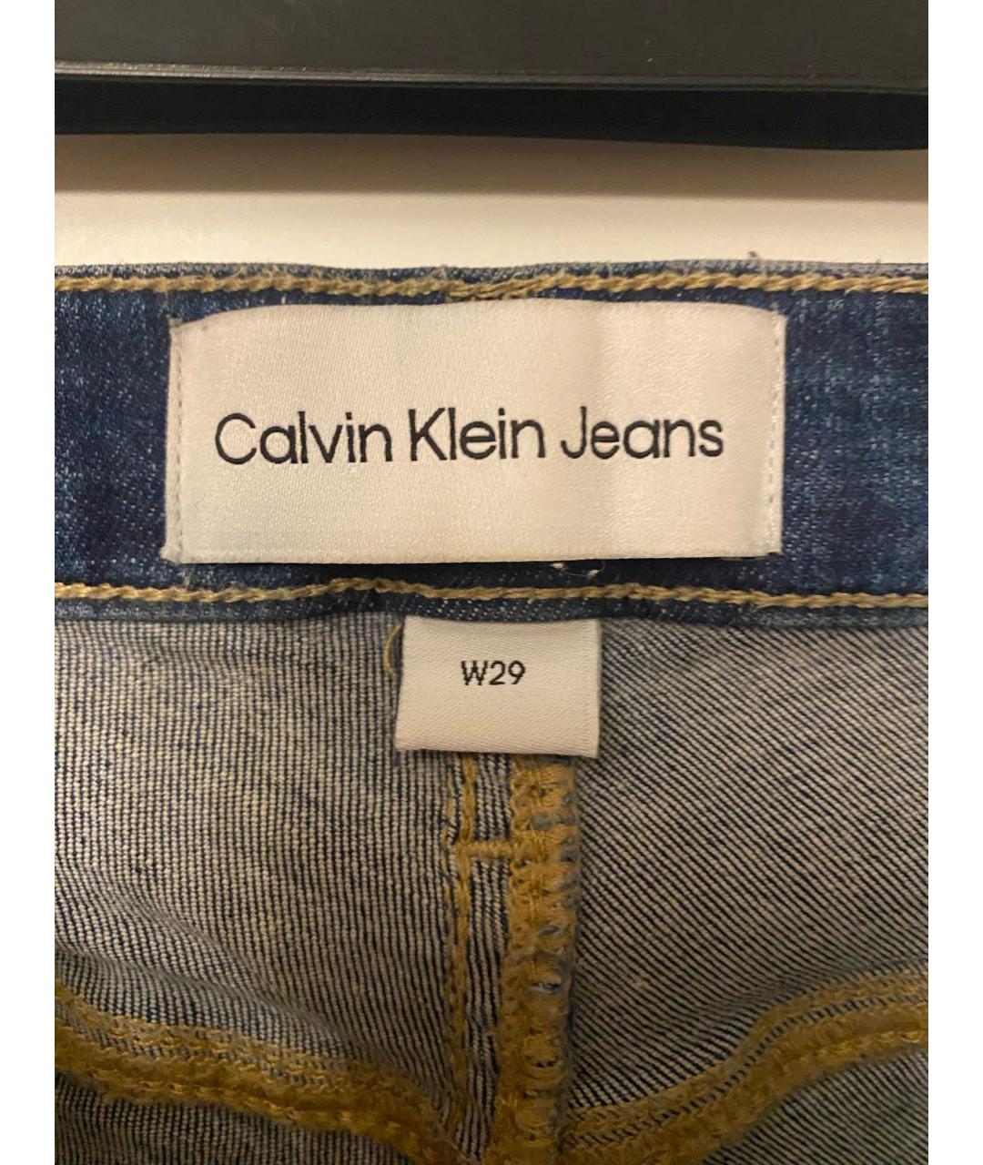 CALVIN KLEIN Синие хлопковые джинсы слим, фото 3