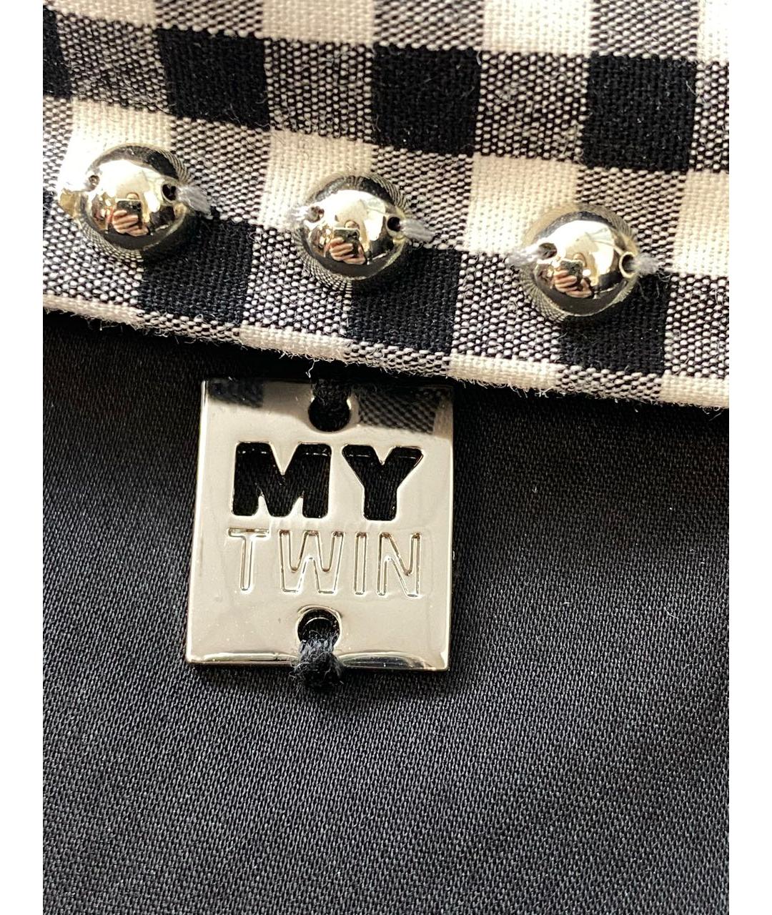 TWIN-SET Черное хлопко-эластановое повседневное платье, фото 8