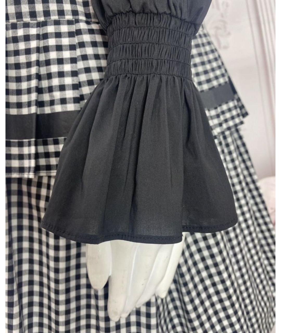 TWIN-SET Черное хлопко-эластановое повседневное платье, фото 4