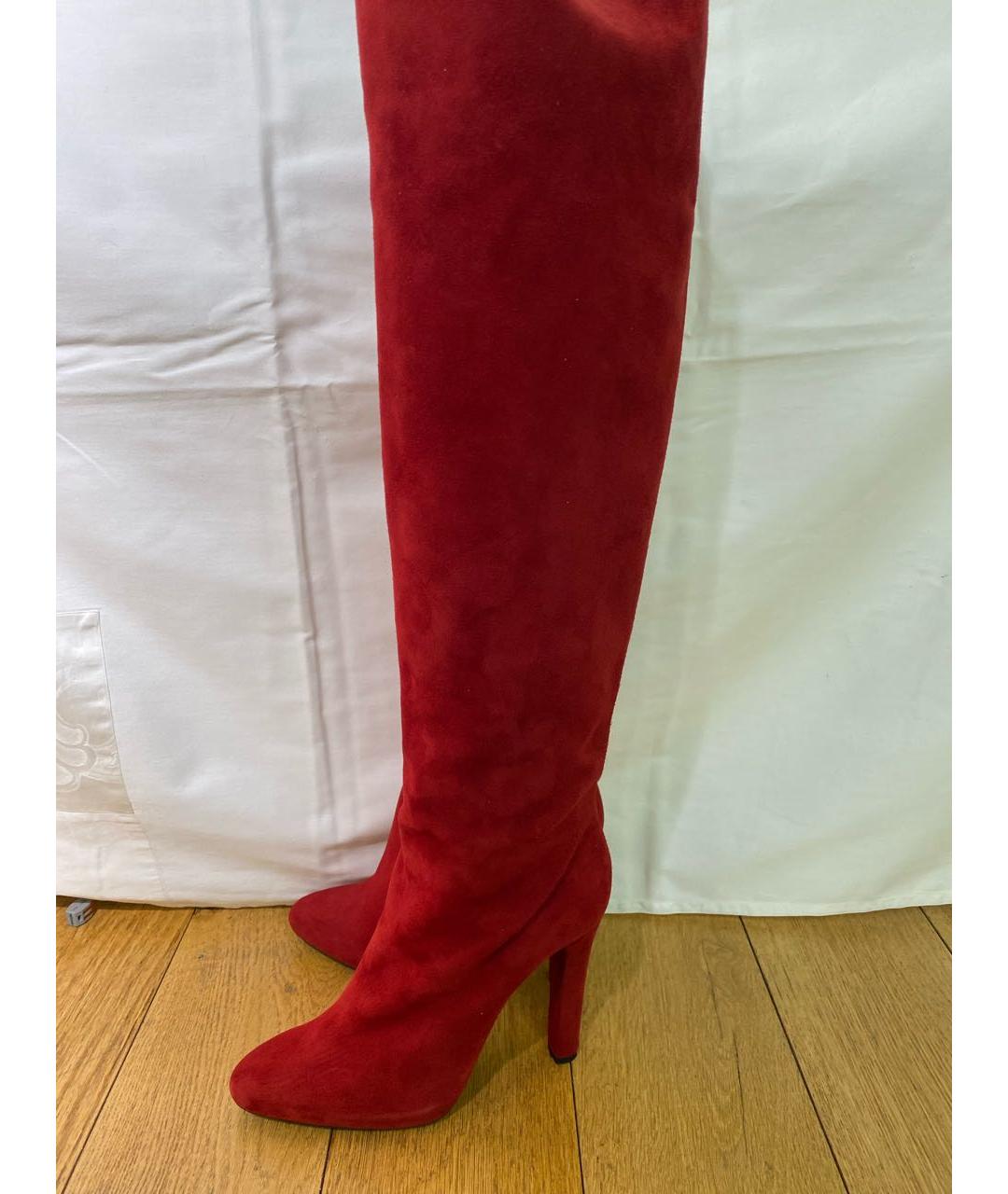 POLO RALPH LAUREN Красные замшевые сапоги, фото 3
