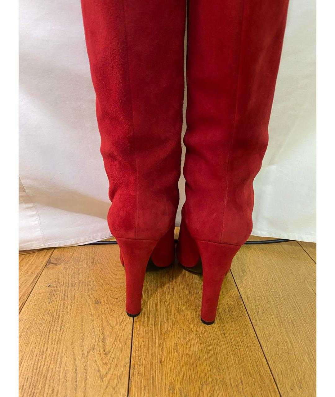 POLO RALPH LAUREN Красные замшевые сапоги, фото 4