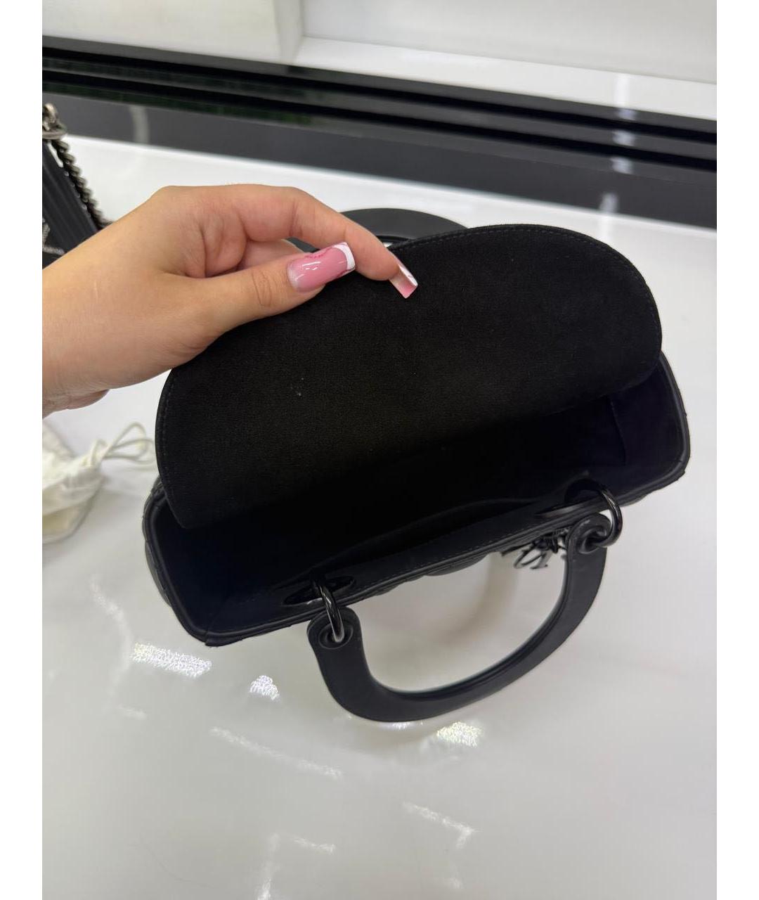 CHRISTIAN DIOR Темно-синяя кожаная сумка с короткими ручками, фото 4