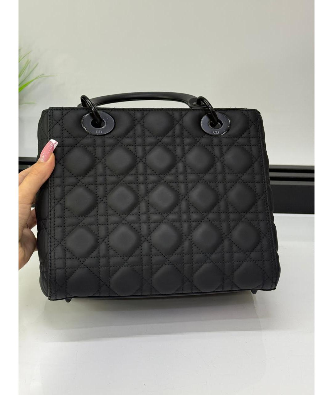 CHRISTIAN DIOR Темно-синяя кожаная сумка с короткими ручками, фото 3