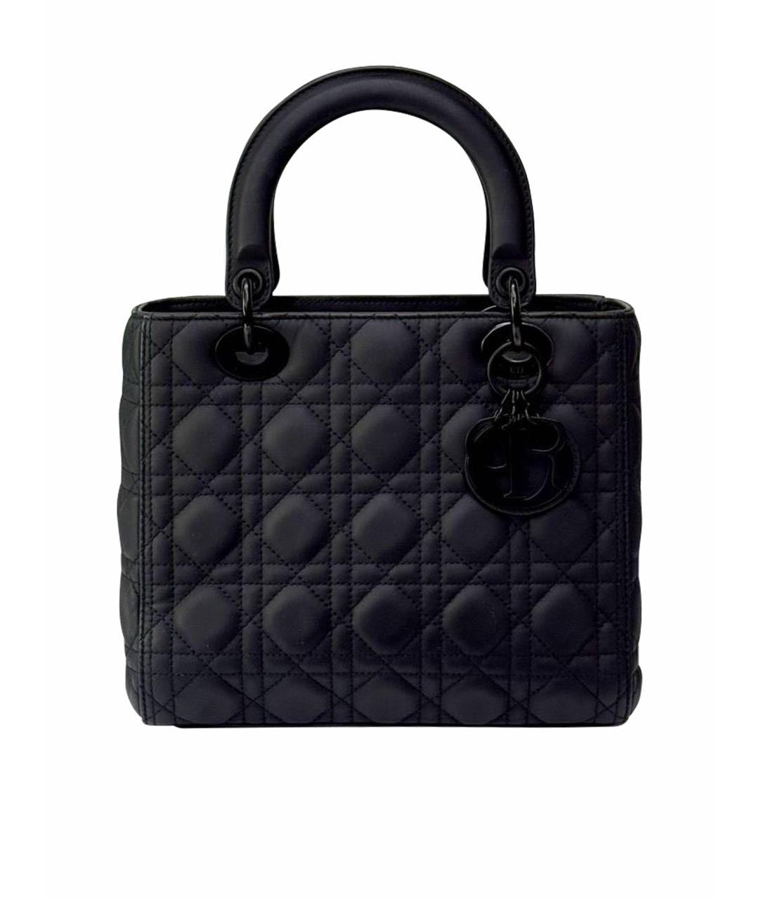 CHRISTIAN DIOR Темно-синяя кожаная сумка с короткими ручками, фото 1