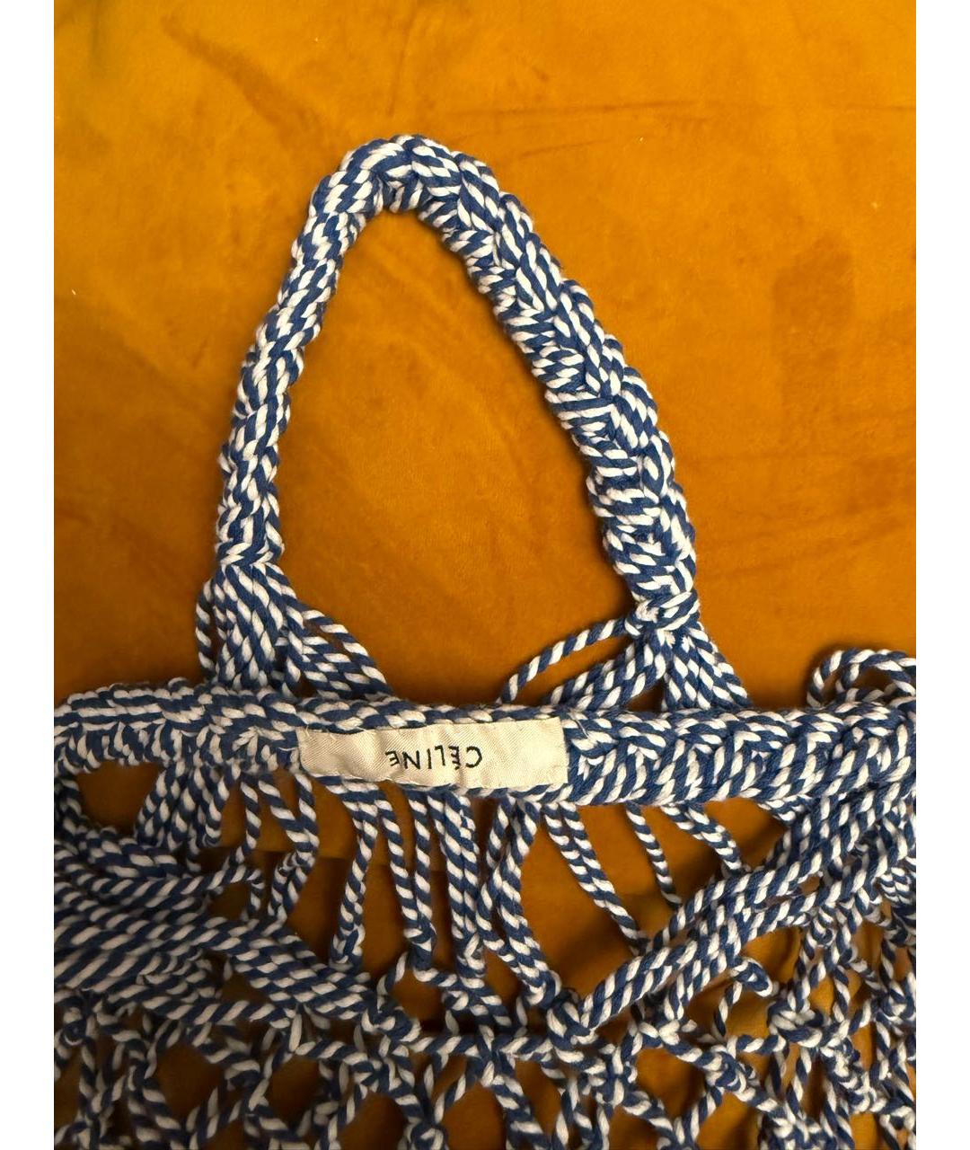 CELINE Голубая хлопковая пляжная сумка, фото 2