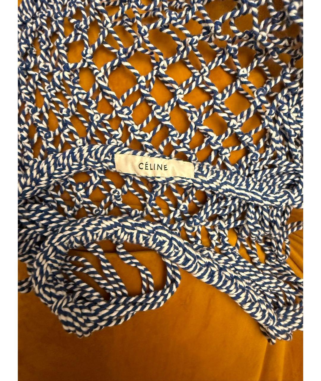 CELINE Голубая хлопковая пляжная сумка, фото 4