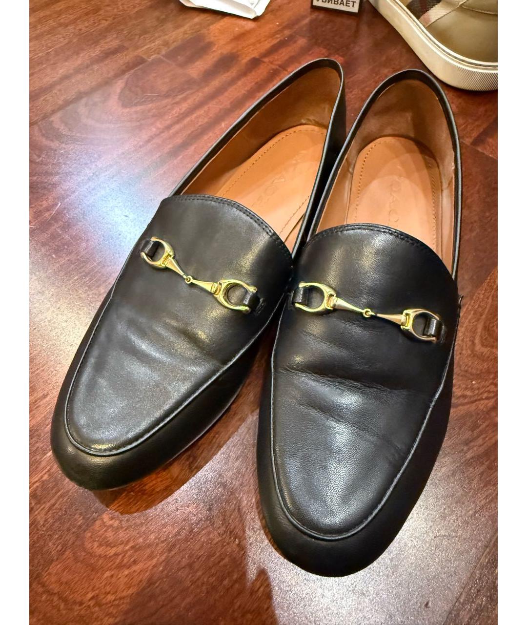 COACH Черные кожаные лоферы, фото 3