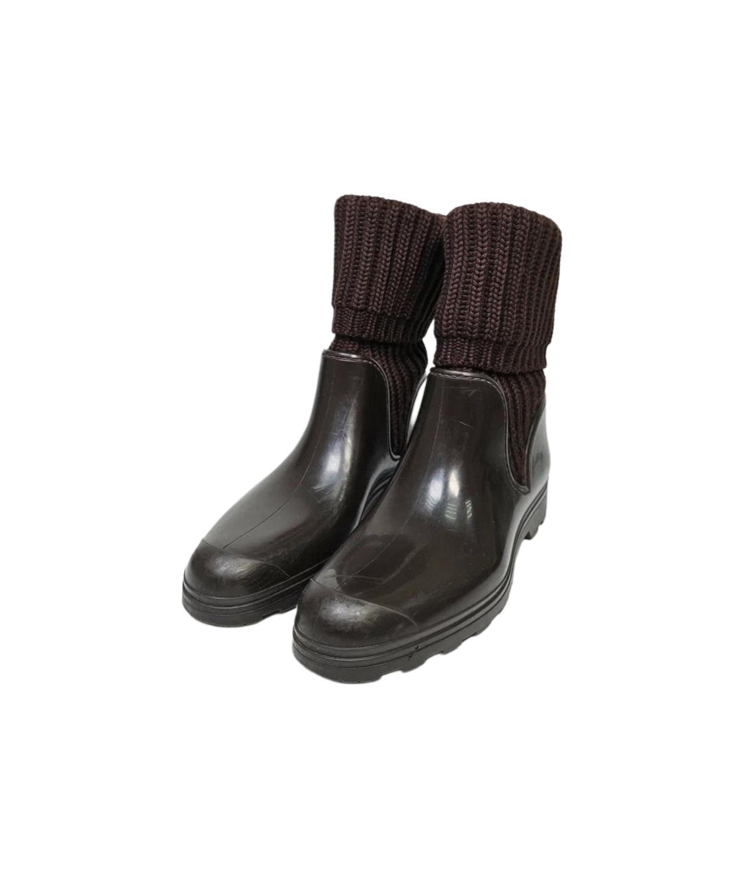 GUCCI Коричневые резиновые сапоги, фото 3
